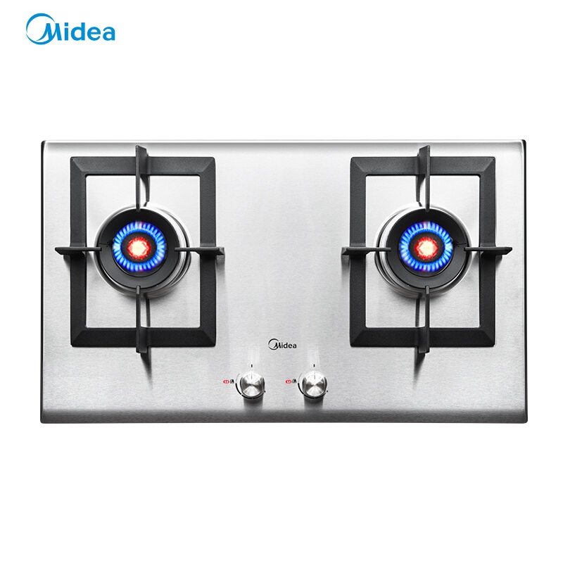 midea/美的 不锈钢面板家用台嵌两用双灶头燃气灶jzt-mq7837-s t-天